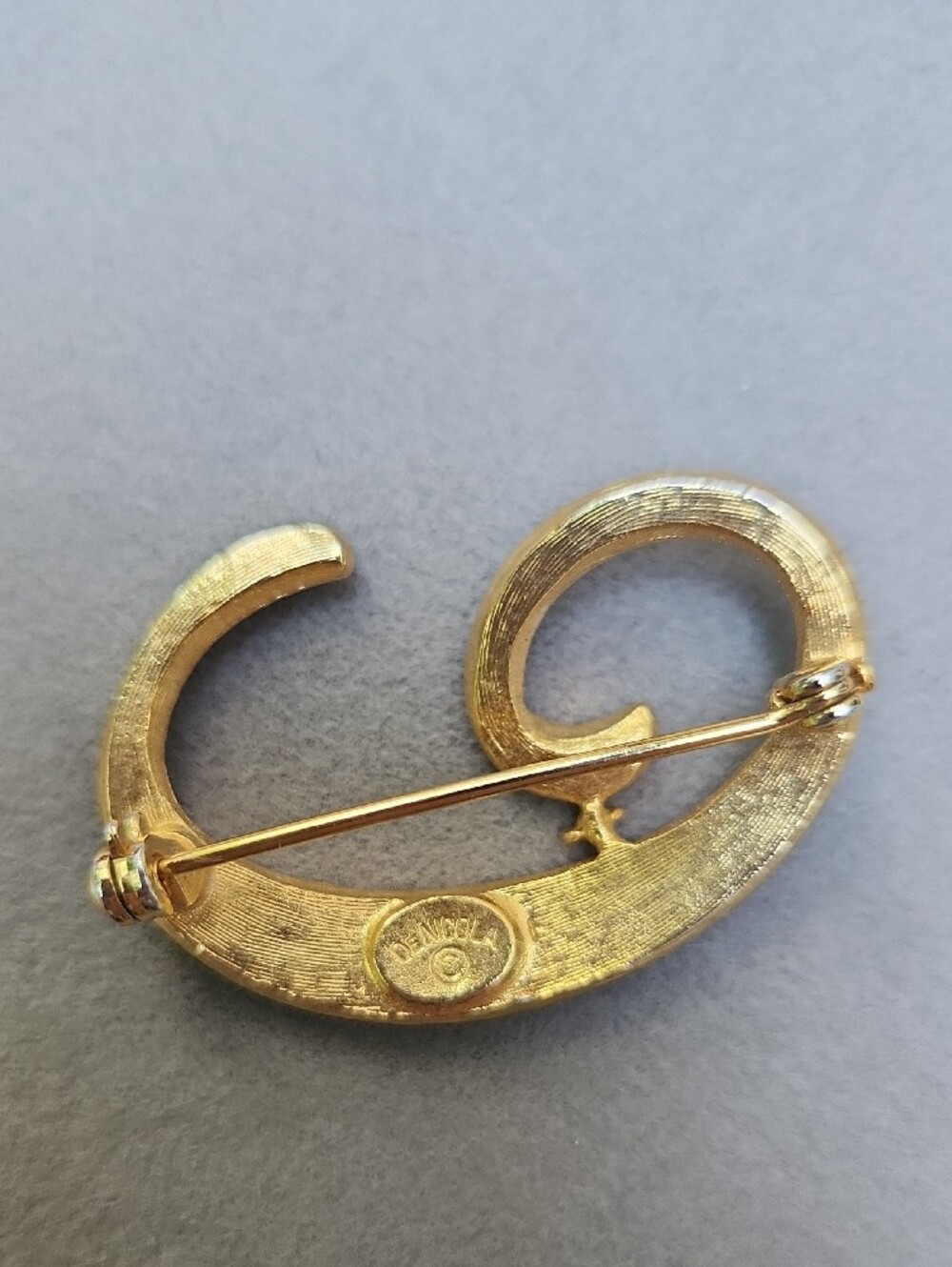 DeNicola Gold-Tone Navy Enamel and Crystal Swirl Brooch - Women's Jewelry - Picture 2 of 4